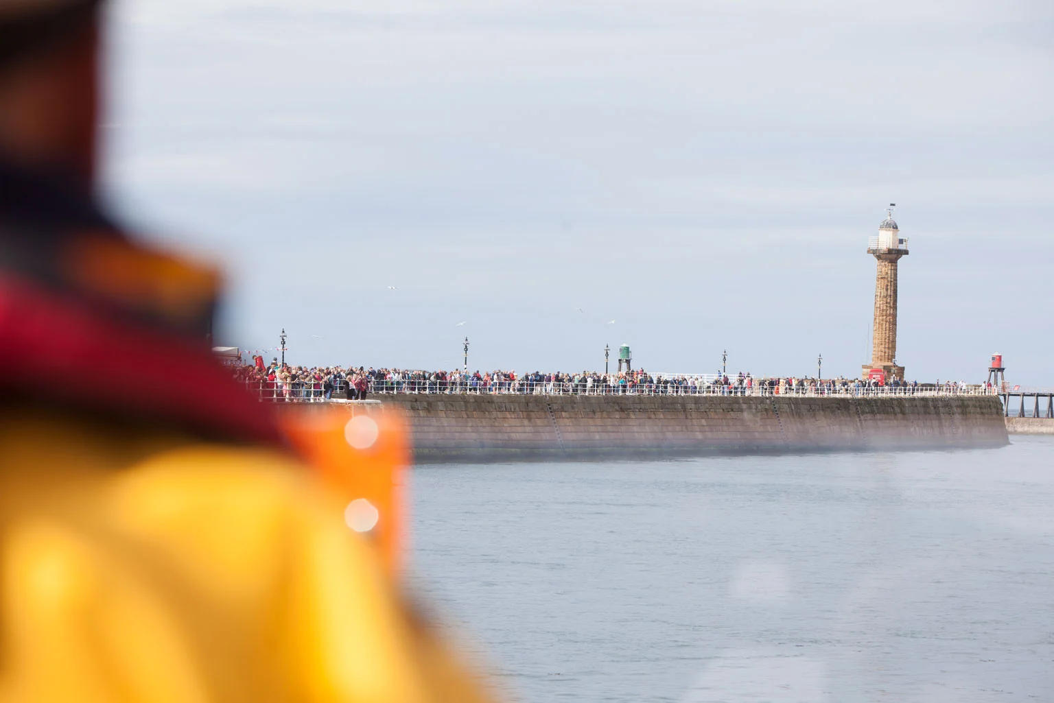 Crowds gather.
