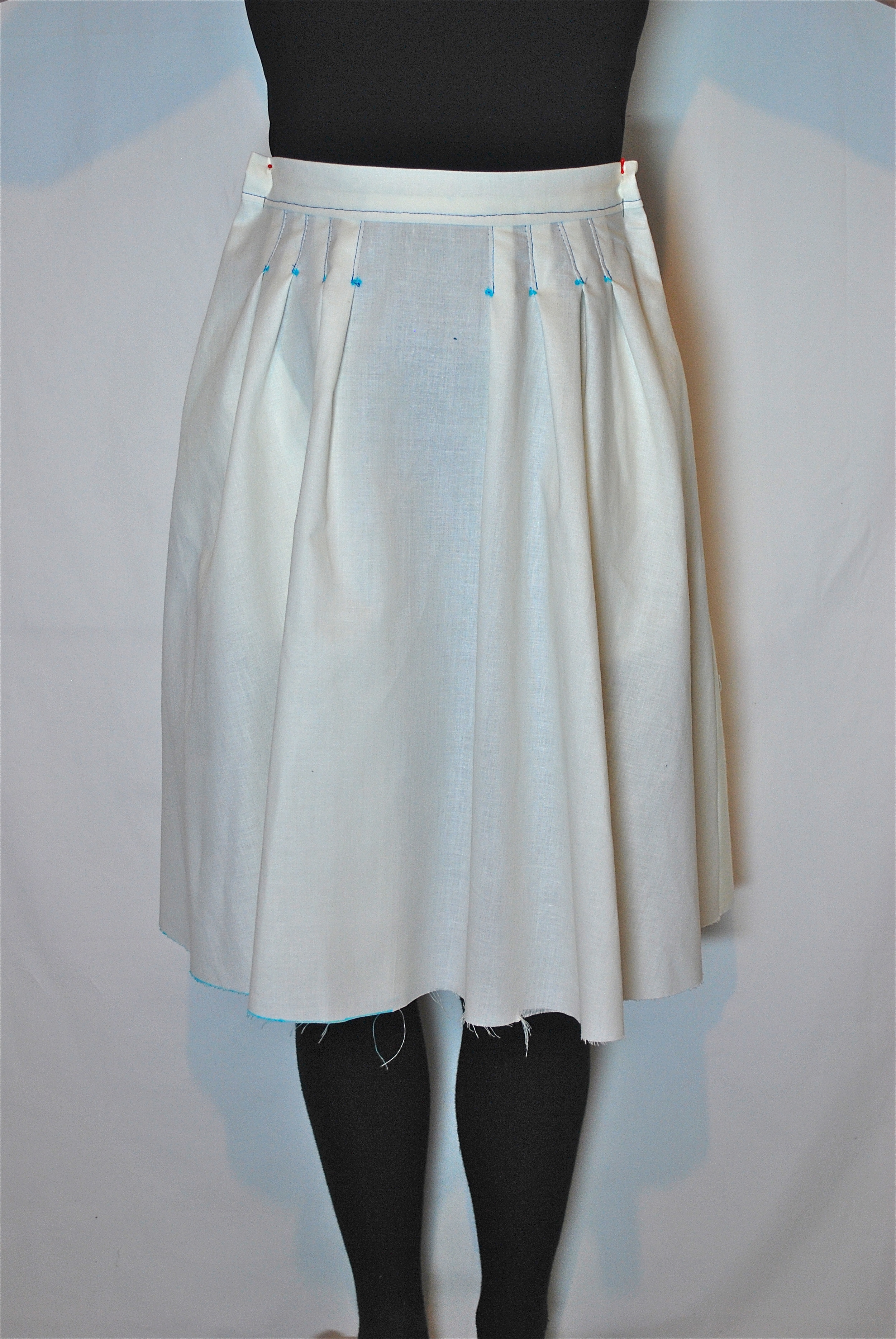 Pictured above is Naomi's toile, the pleated Version 2, in a size 8. 