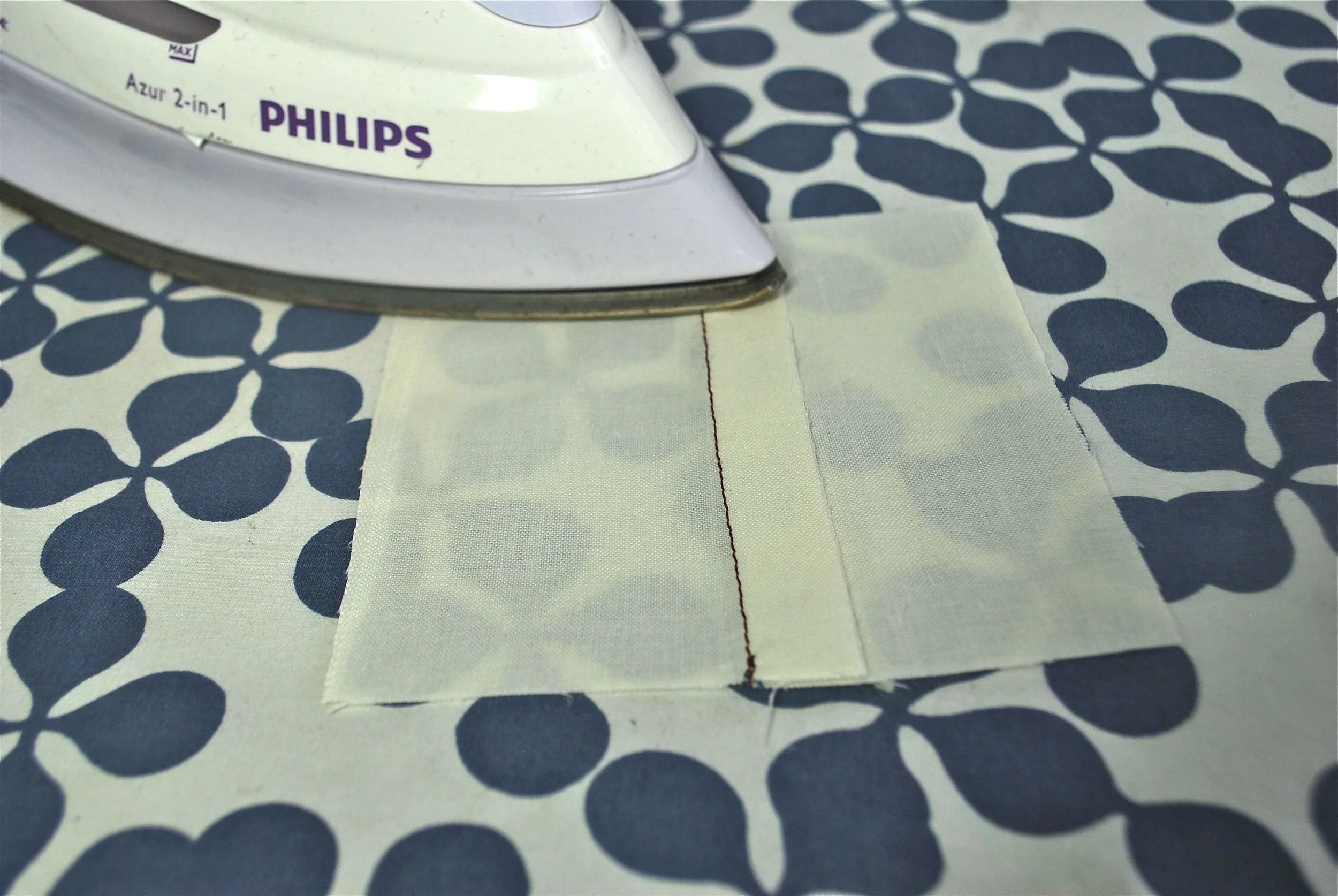 First Press - Pressing your seams to the a side. 