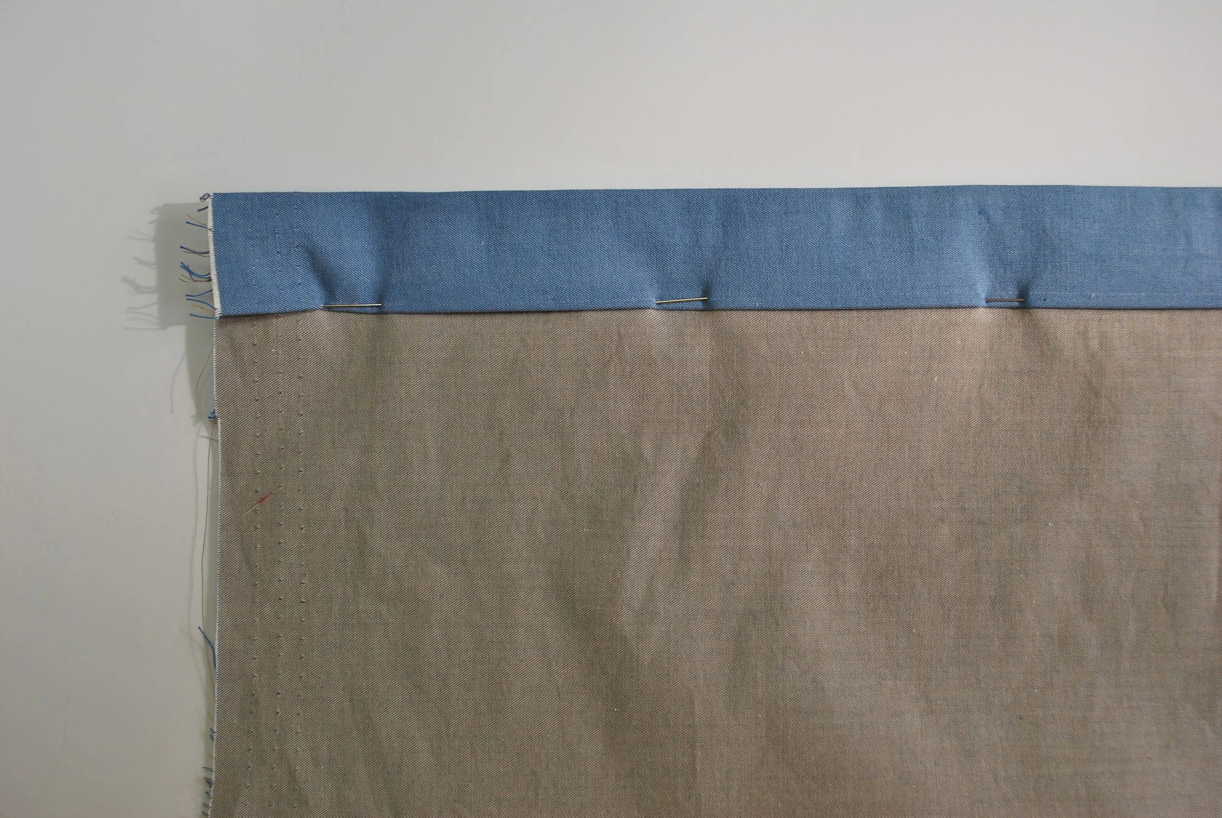 The wrong side of the skirt (left placket).