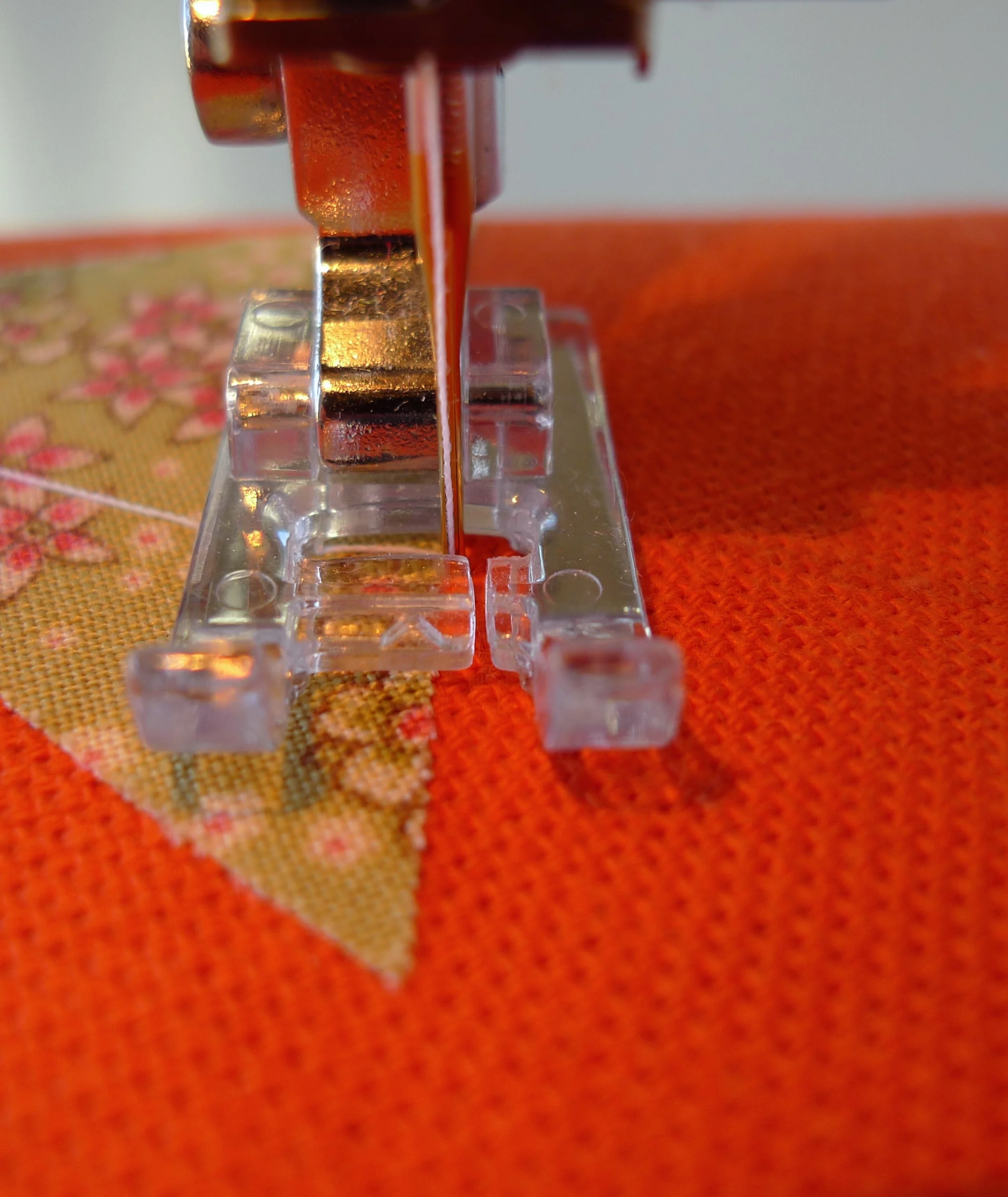 Use the edge of the shape as your guide.