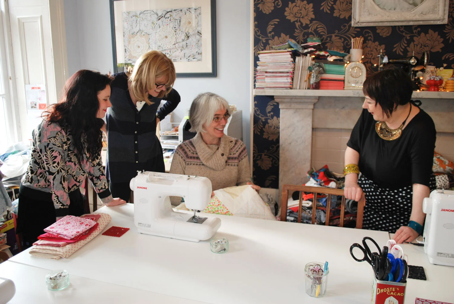 Some quilters from our course here at The Stitchery (actually this is from when we used to have the studio in our flat!)