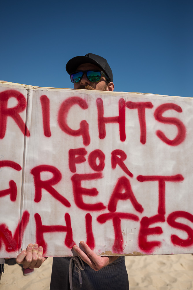 Protest agains shark cull policy in WA, Cottesloe, 2014, ©Piotrek Ziolkowski