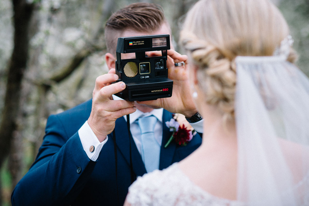 Wedding Photography with a Polaroid camera.