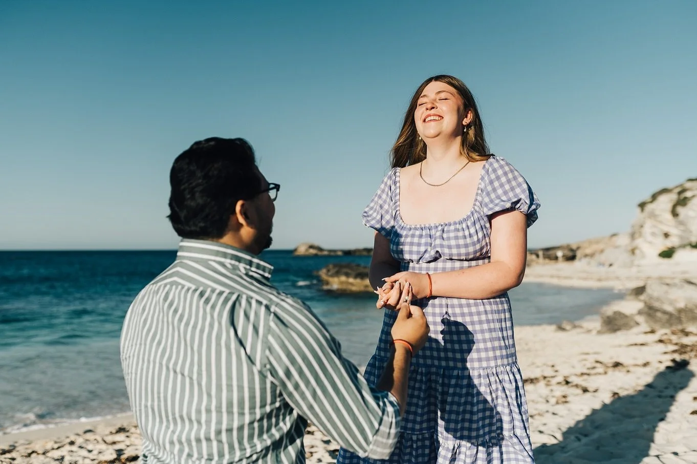 Proposal mission complete on Rottnest Island. Jai got down on one knee at Pinky Beach, with a gorgeous pearl ring, and Nicole said YES. This is pure happiness. Organised on Friday, for a proposal on Sunday :)
Huge shoutout to Sophie at Rottnest Islan