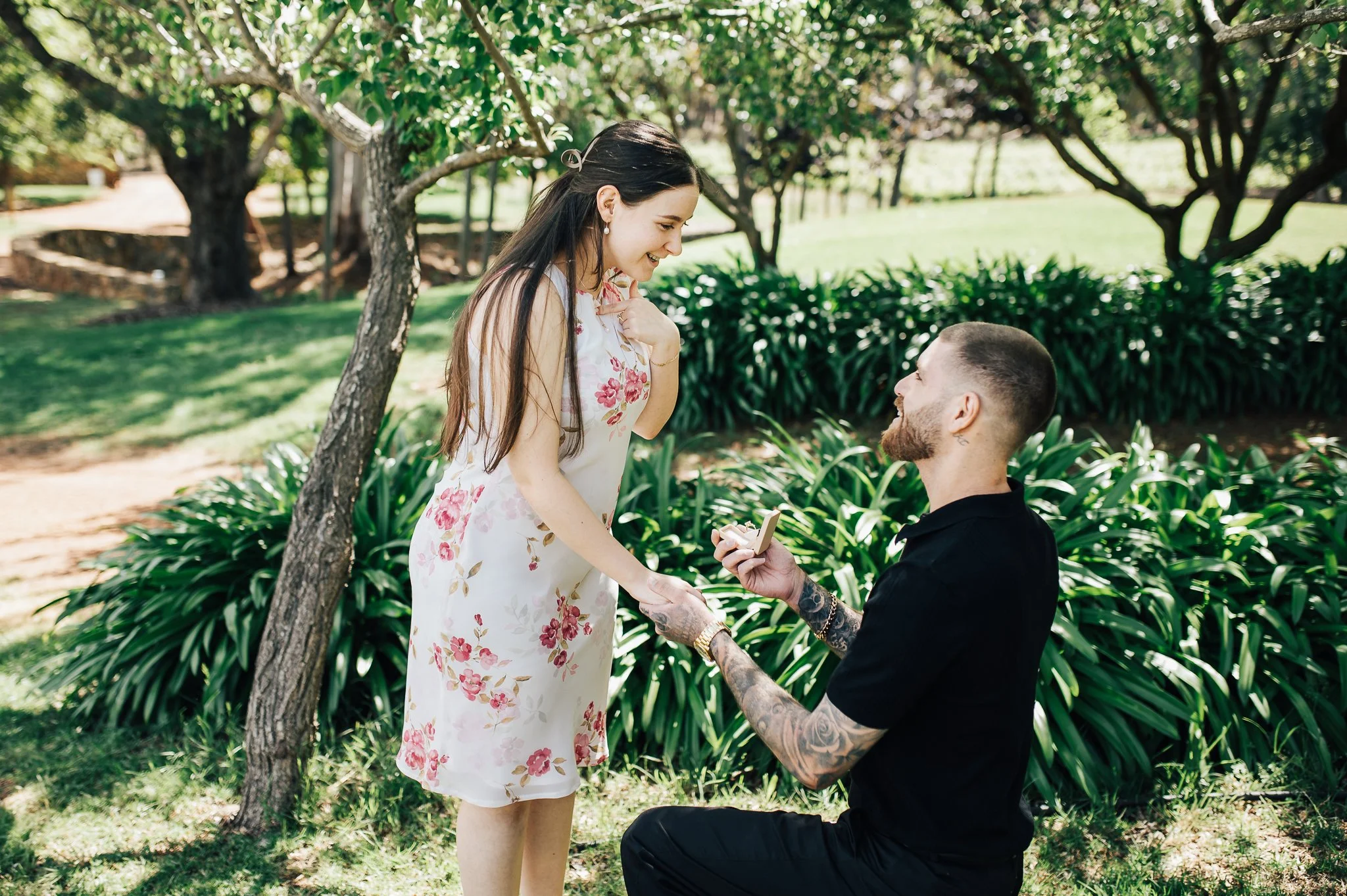 Zac and Kate's incredible surprise proposal at Millbrook Winery! They flew in by helicopter for their 5-year anniversary, and Kate&rsquo;s reaction was everything we hoped for. I still love the moment she pointed at herself and asked, &quot;Is this r