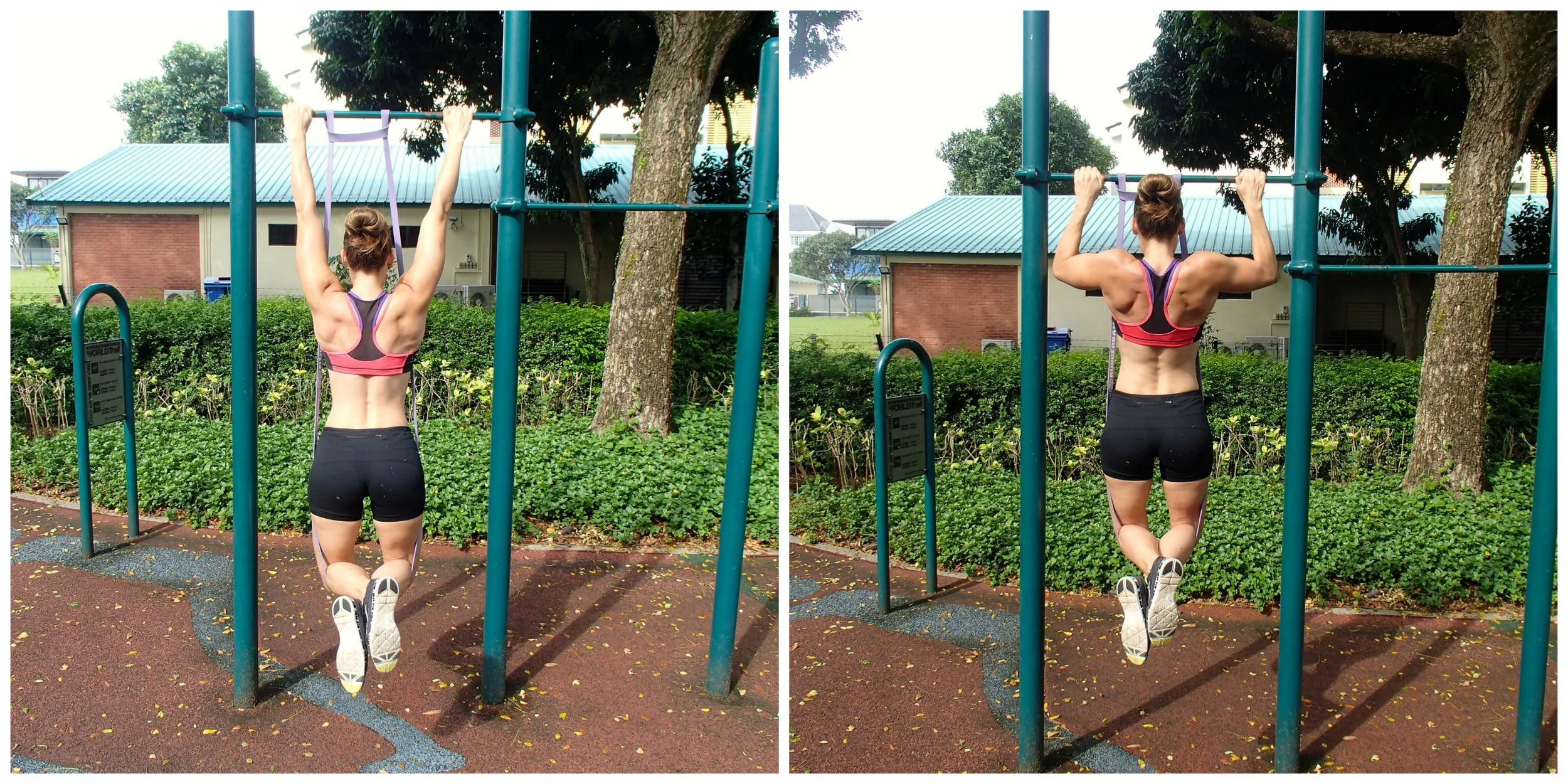 Use a rubber band specifically made for pull-up training to help you advance toward the big goal... the UNASSISTED REAL DEAL PULL-UP!!!
