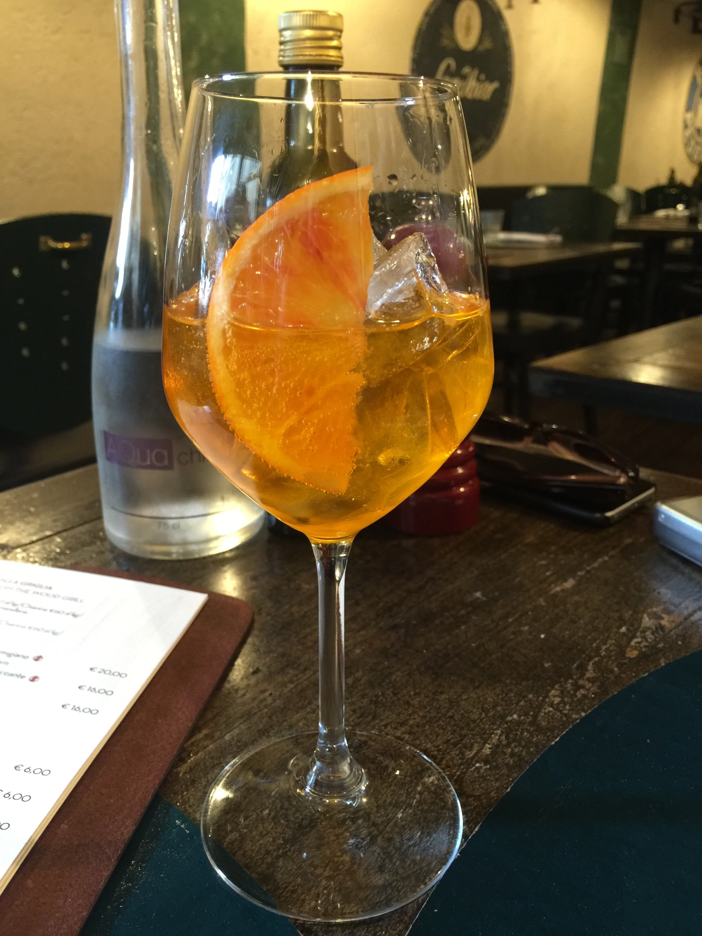 A Crodino Mocktail. Crodino is a non-alcoholic bitter apertif... and delicious! 
