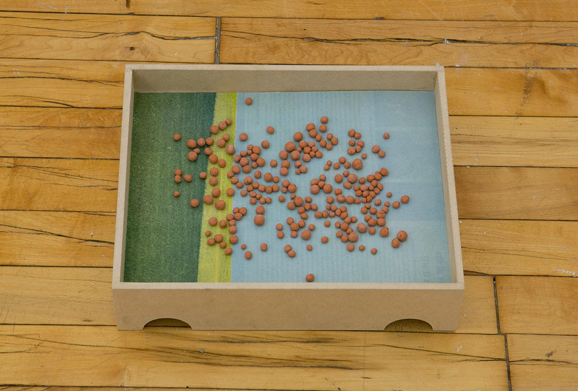   At a Moment   MDF, found image, ceramic. 2014   Photo credit Clare Britt  