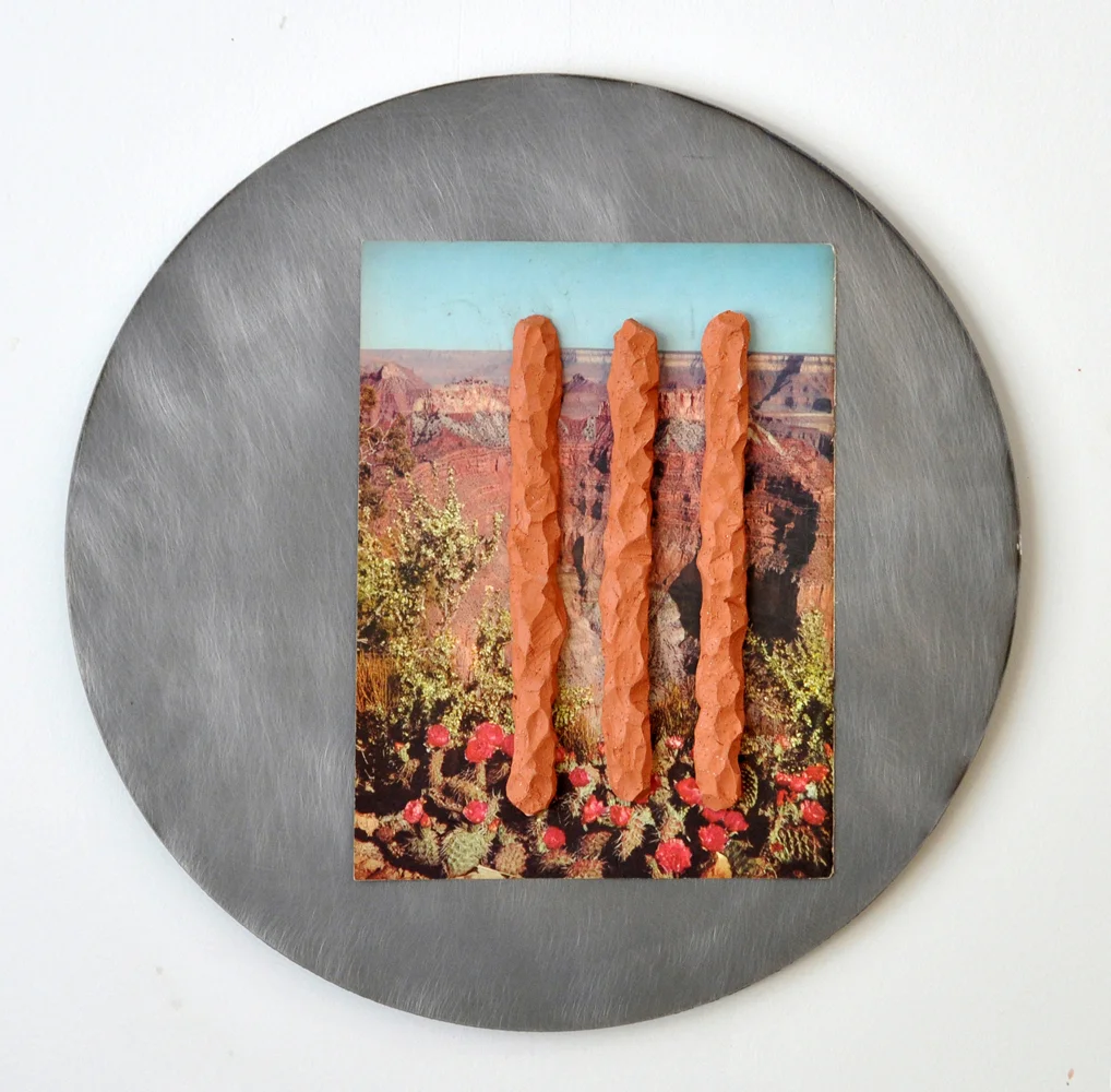   Hondo Tondo #1   Terra cotta, found image, steel. 2017  