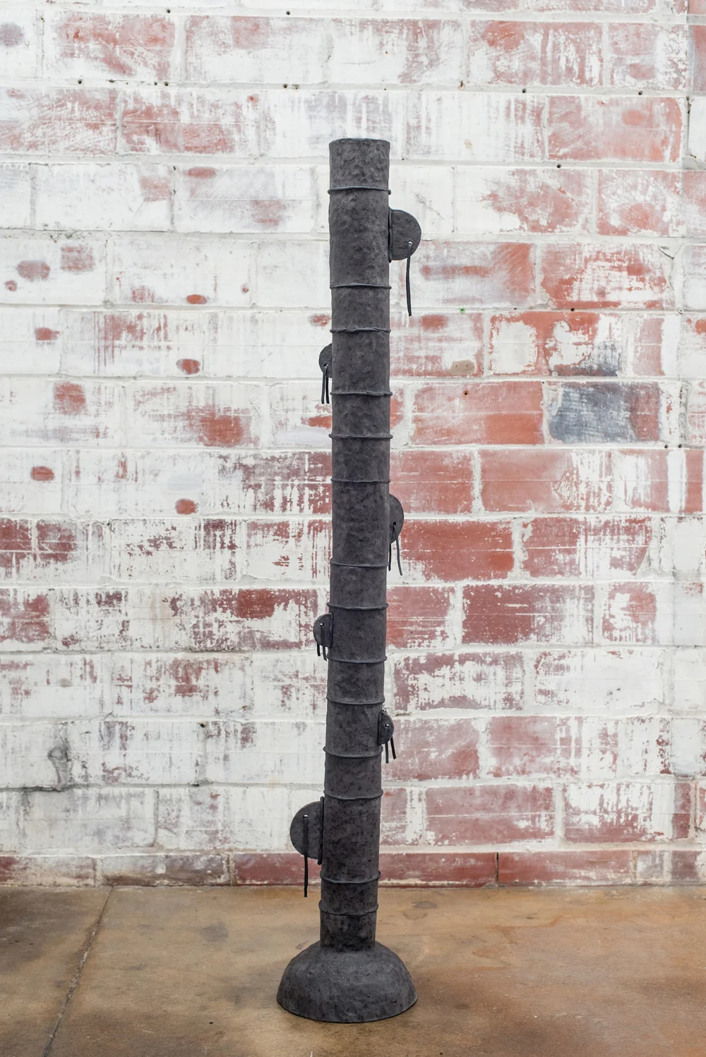   Barometer    Earthenware, glaze, magic sculp, and leather. 2018 