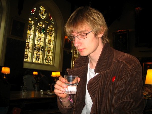 Young undergraduate me, trying to look pensive.