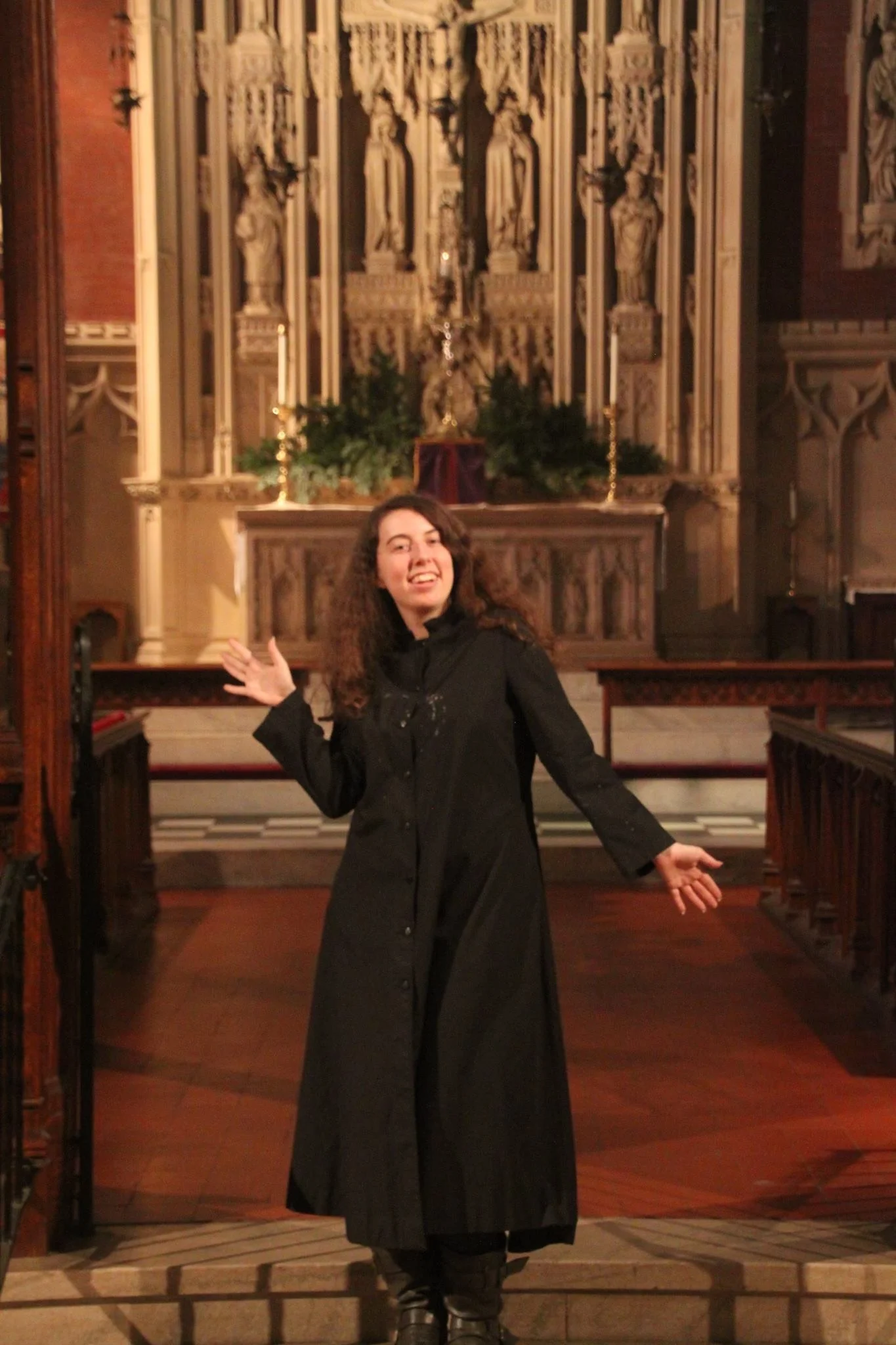 Megan getting into the spirit of preaching....