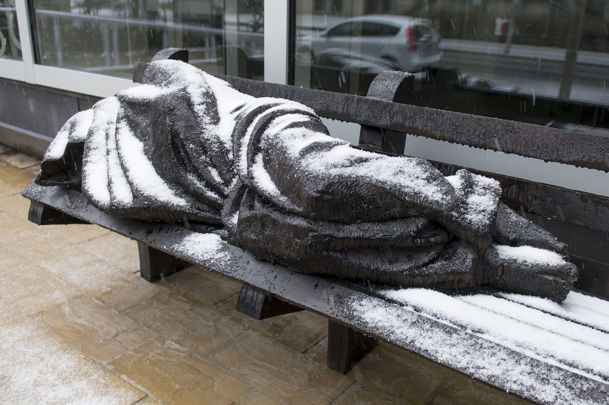 Jesus the Homeless, sculpted by Timothy Schmalz (source: Huffington Post )