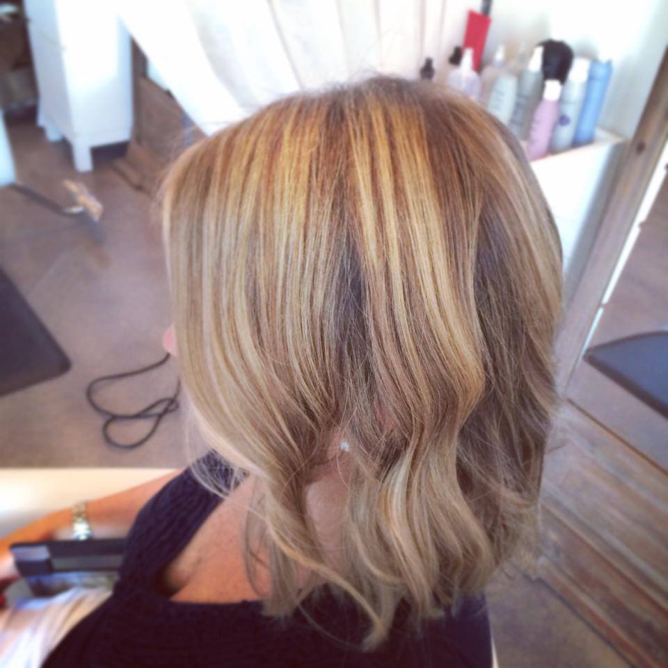  highlights done with hair painting, a form of balayage, at Elle 7 Twenty Salon and Spa, a Vero Beach hair salon.&nbsp; 