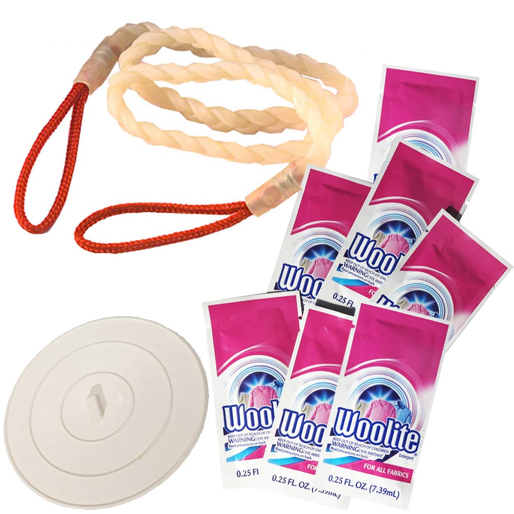 Travel Laundry Kit Red with Soap and Stopper