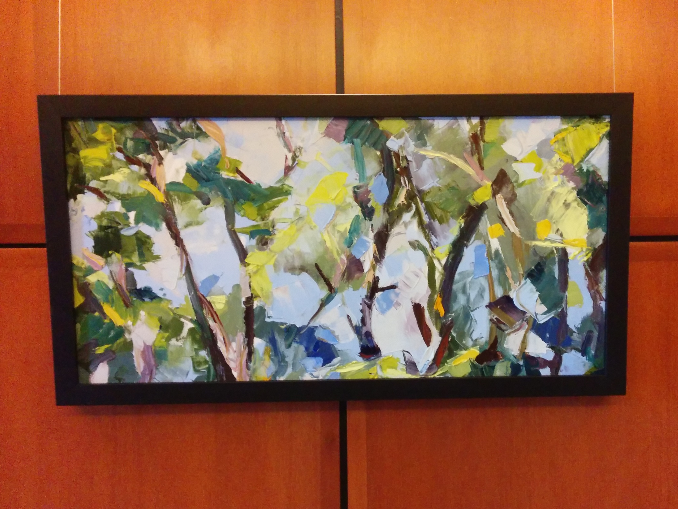 Julie Devine, Chaos and Landscape , 2013, oil on canvas, 15" x 30"