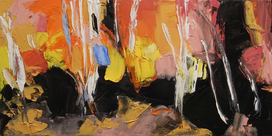 Fire Season , 2017 Oil on canvas, 12 x 24" Available