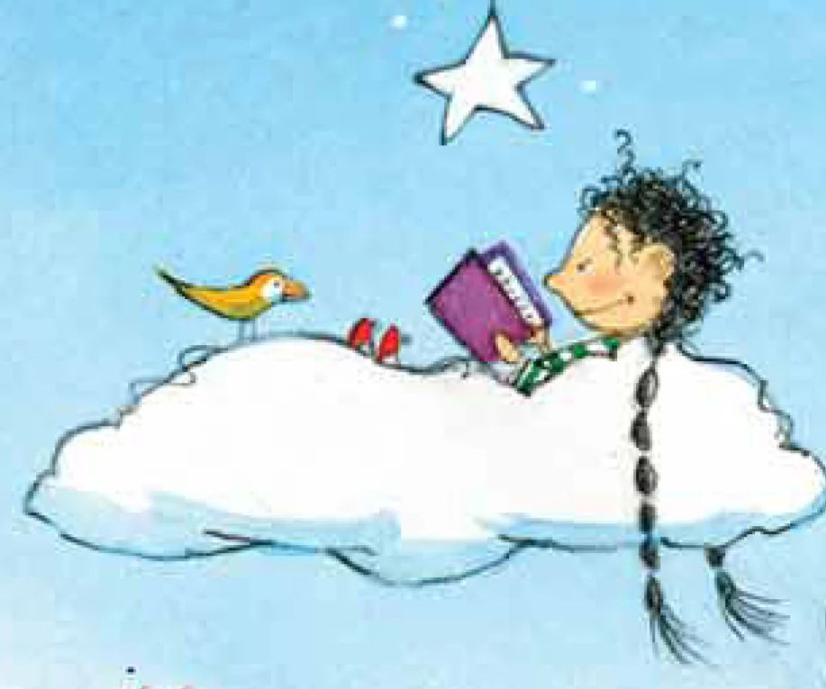 Girl on cloud