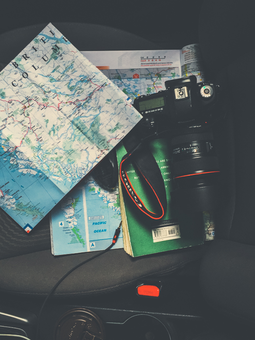 The passenger seat - maps, Canon 5D MKIII with 24-70mm 2.8 Lens & one of my favourite books - Zen and the Art of Motorcycle Maintenance.