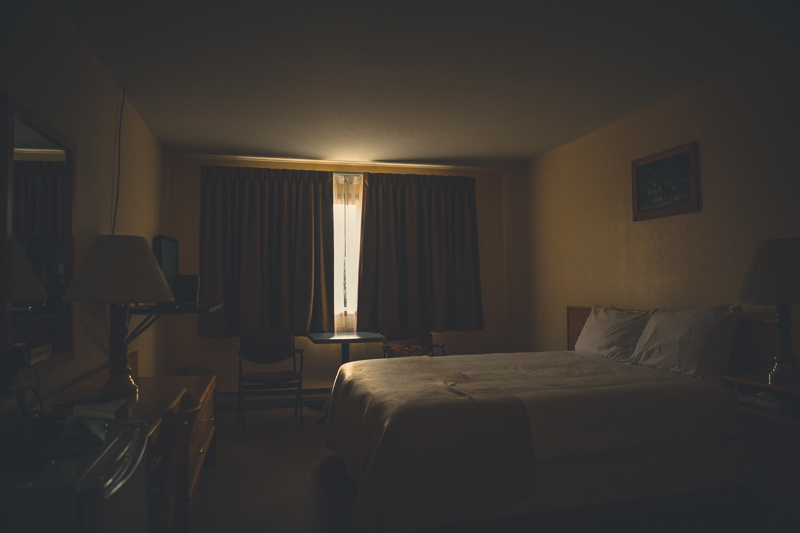 My motel room in norther BC 10pm - Canon 5DMKIII 24mm - 1/500 @ f2.8, ISO 1600