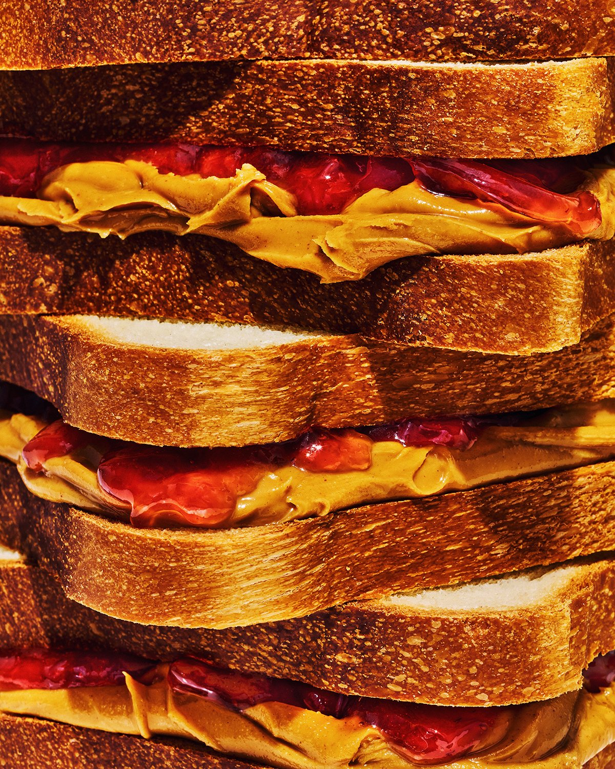 Food photography for Smuckers. Peanut Butter and Jelly Sandwich