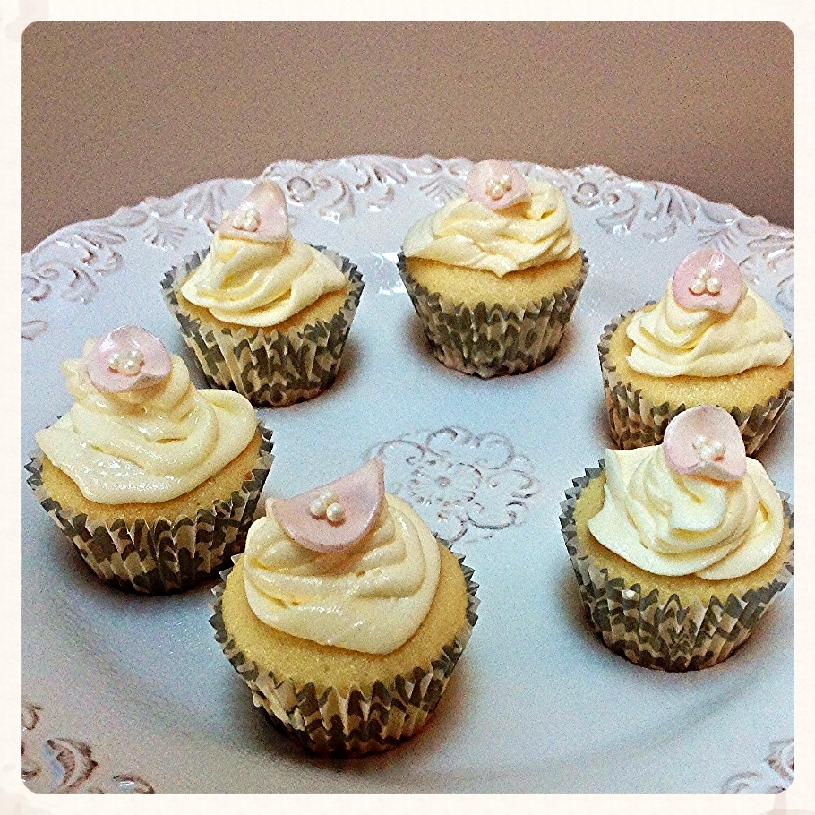 Rose Wedding Shower Custom Cupcakes