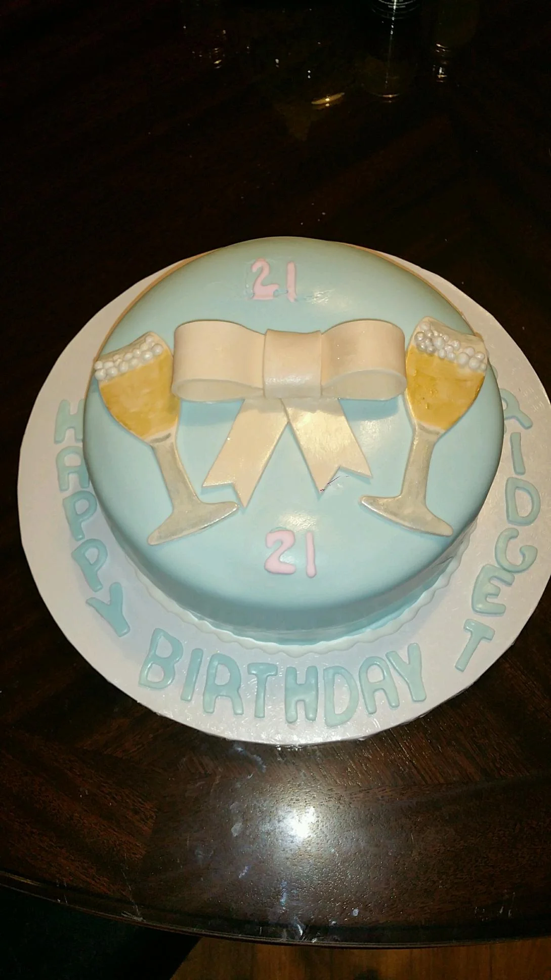 Champagne glass birthday cake