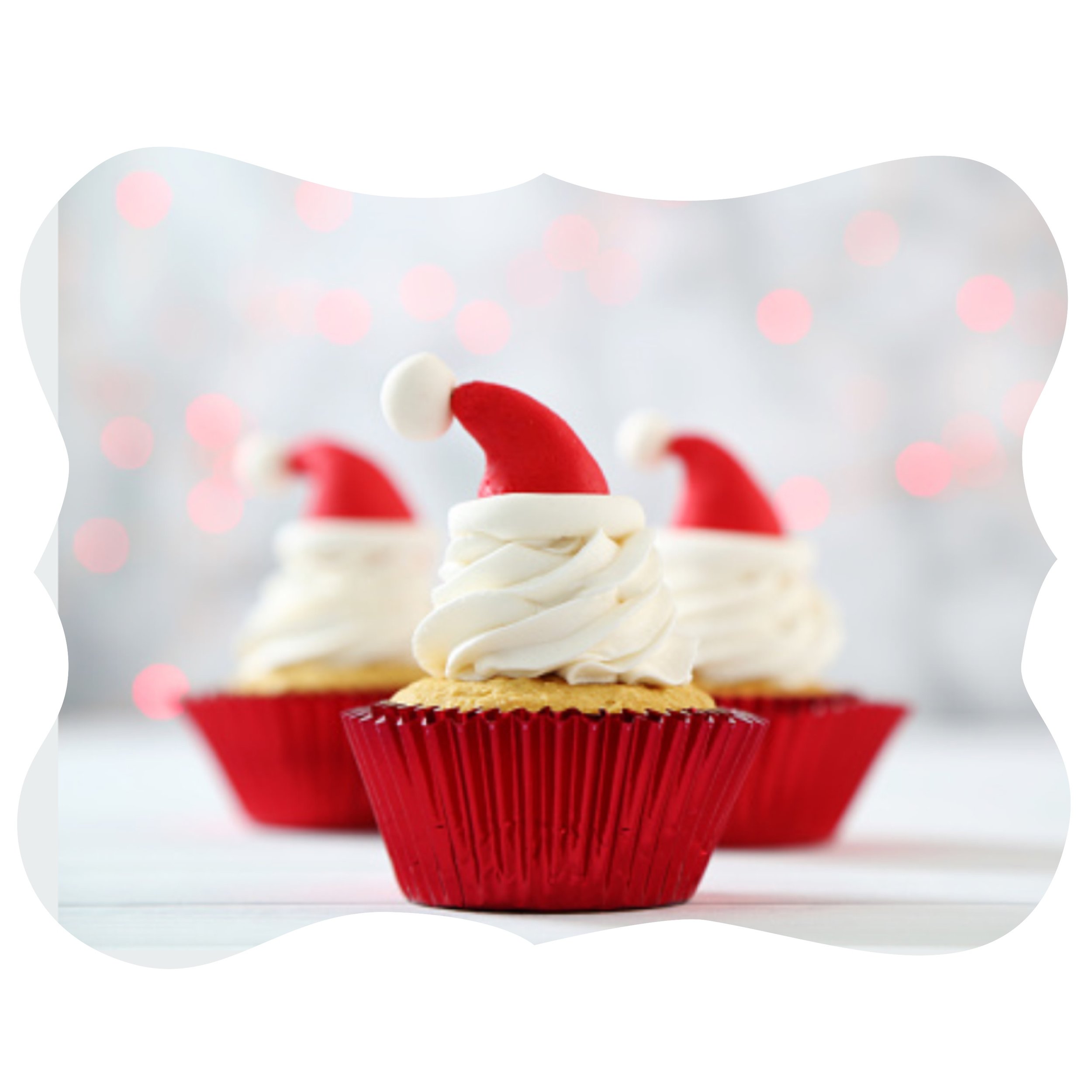 Santa Hat Cupcakes