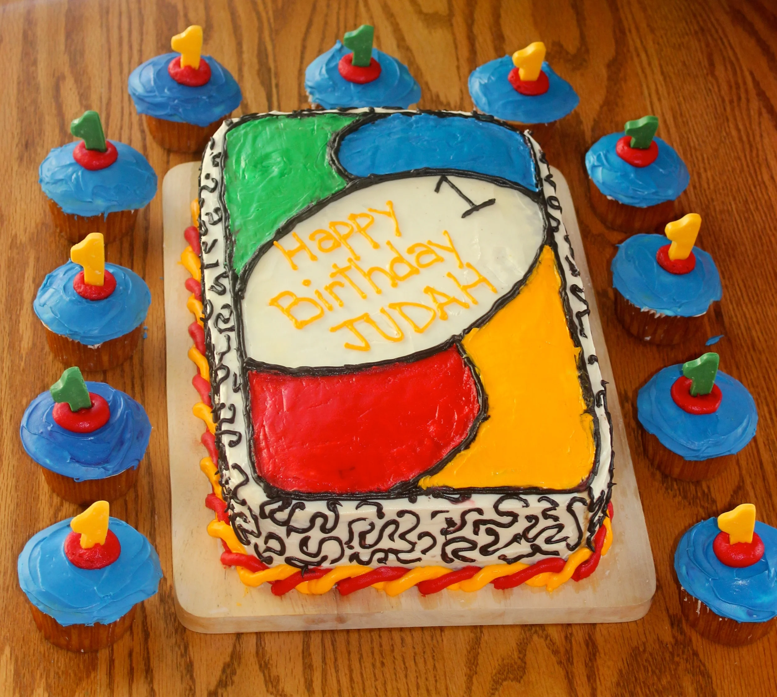 The cake... the cupcakes were a much bigger hit with those willing to consume sugar! aka the kids 