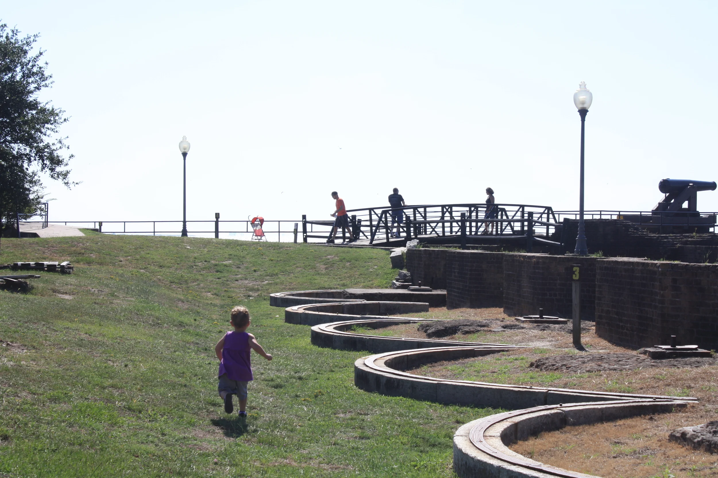 Kenz LOVED adventurously exploring the fort.