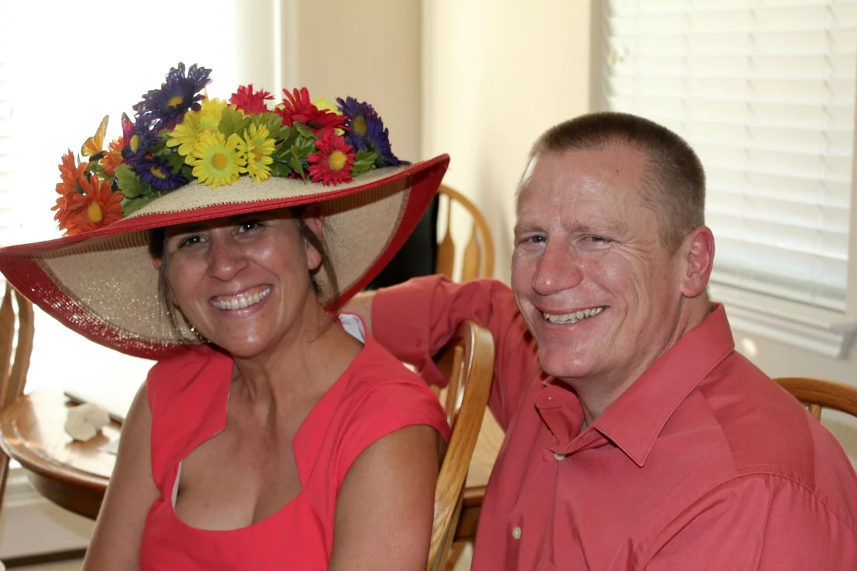 My lovely mother-in-law handcrafted a winning Derby hat - literally, she won our hat contest!