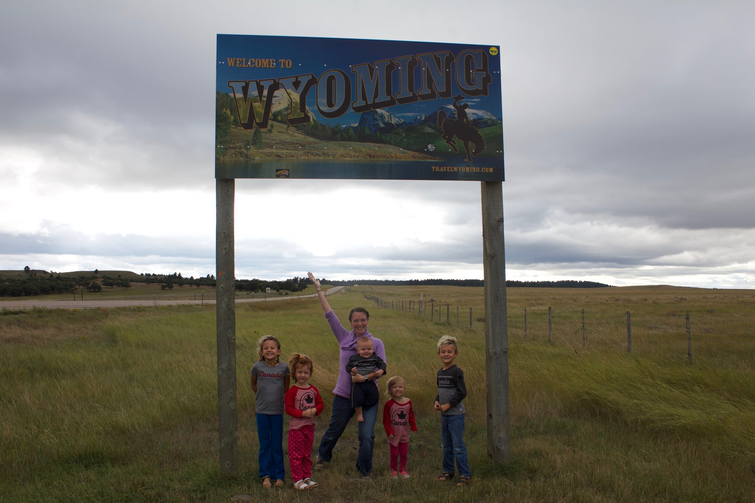  State Line pictures! Montana and Wyoming were across the highway from one another, so we stretched our legs to photograph with both. 