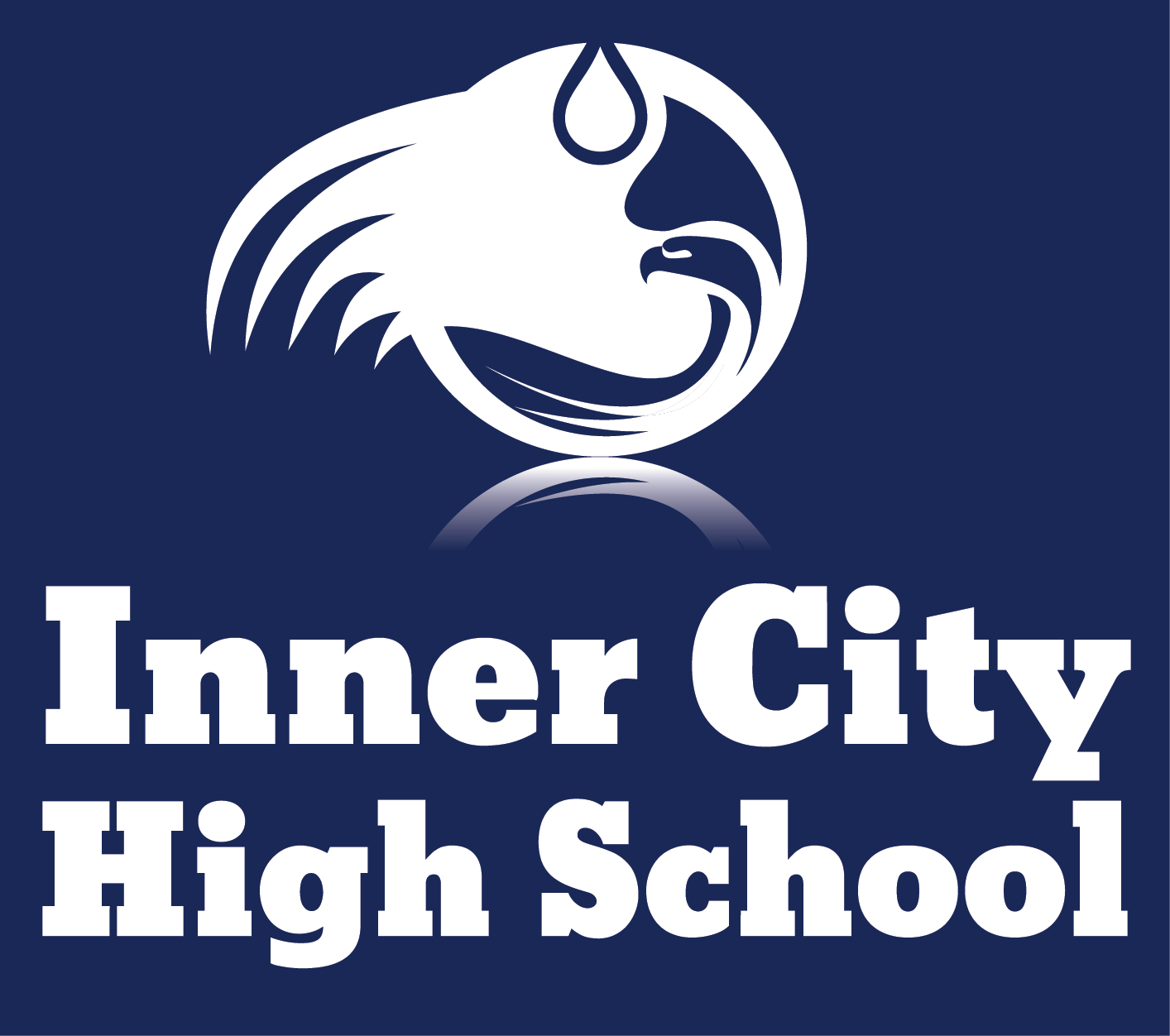 Please note that this logo has a transparent background. The blue background appears here to enable you to see the white text.