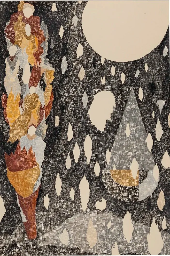 Nightfall, 2014, 36" x 24". Acrylic and watercolor on paper.