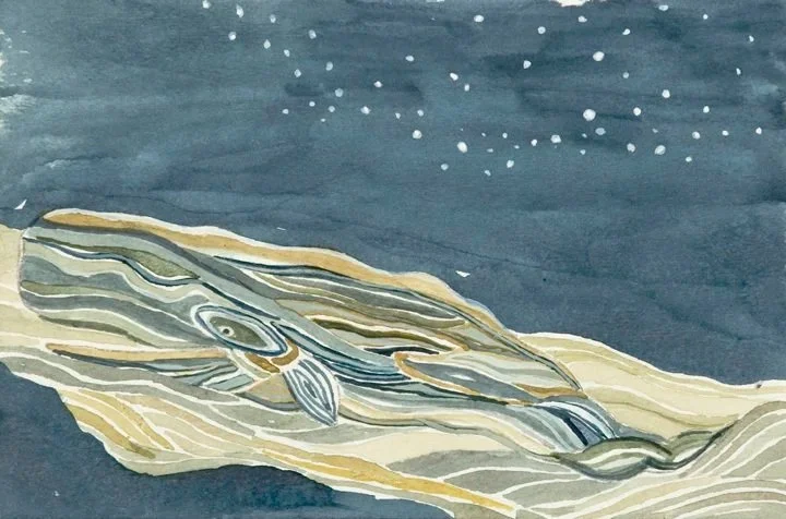Whale, 2010. 6" x 9". Watercolor on paper.