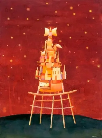 Watchtower, 2010. 30" x 22". Watercolor and gouache on paper.