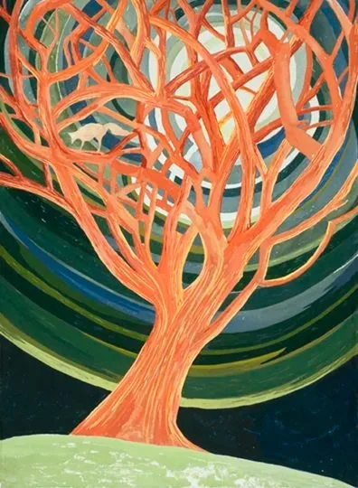 Visitor, 2011. 30" x 22". Watercolor and gouache on paper.