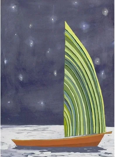 Slice, 2010. 13" x 20". Watercolor and gouache on paper.
