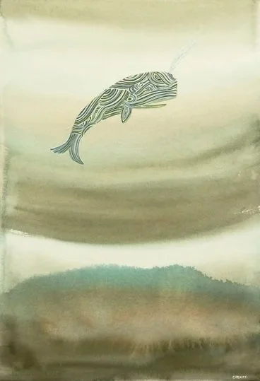 Whale, 2010. 22" x 15". Watercolor and gouache on paper.