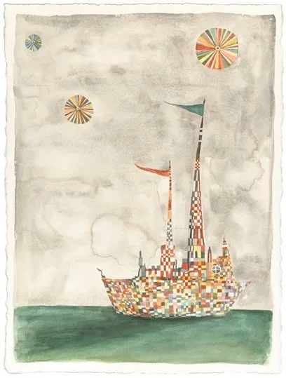 Boat, 2008. 30" x 22". Watercolor on paper.