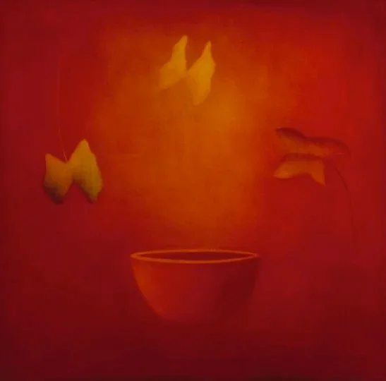 Red Bowl, 1998. 36" x 36". Oil on canvas.