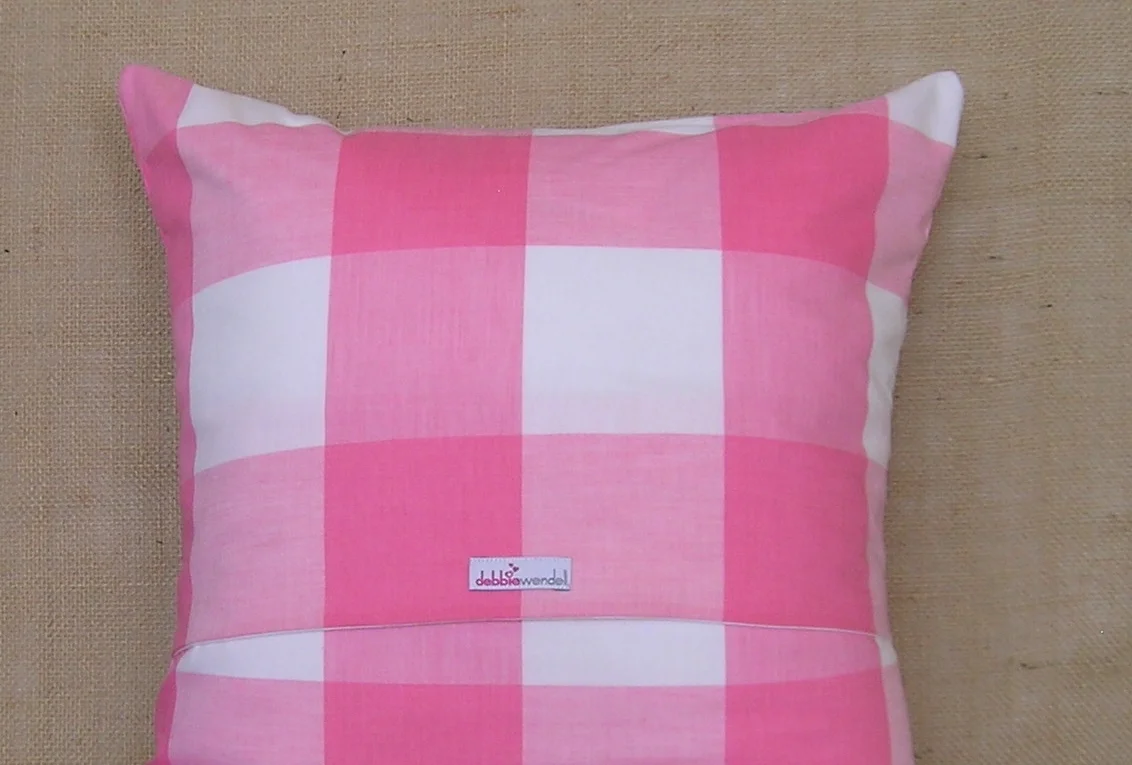 pink gingham pillow