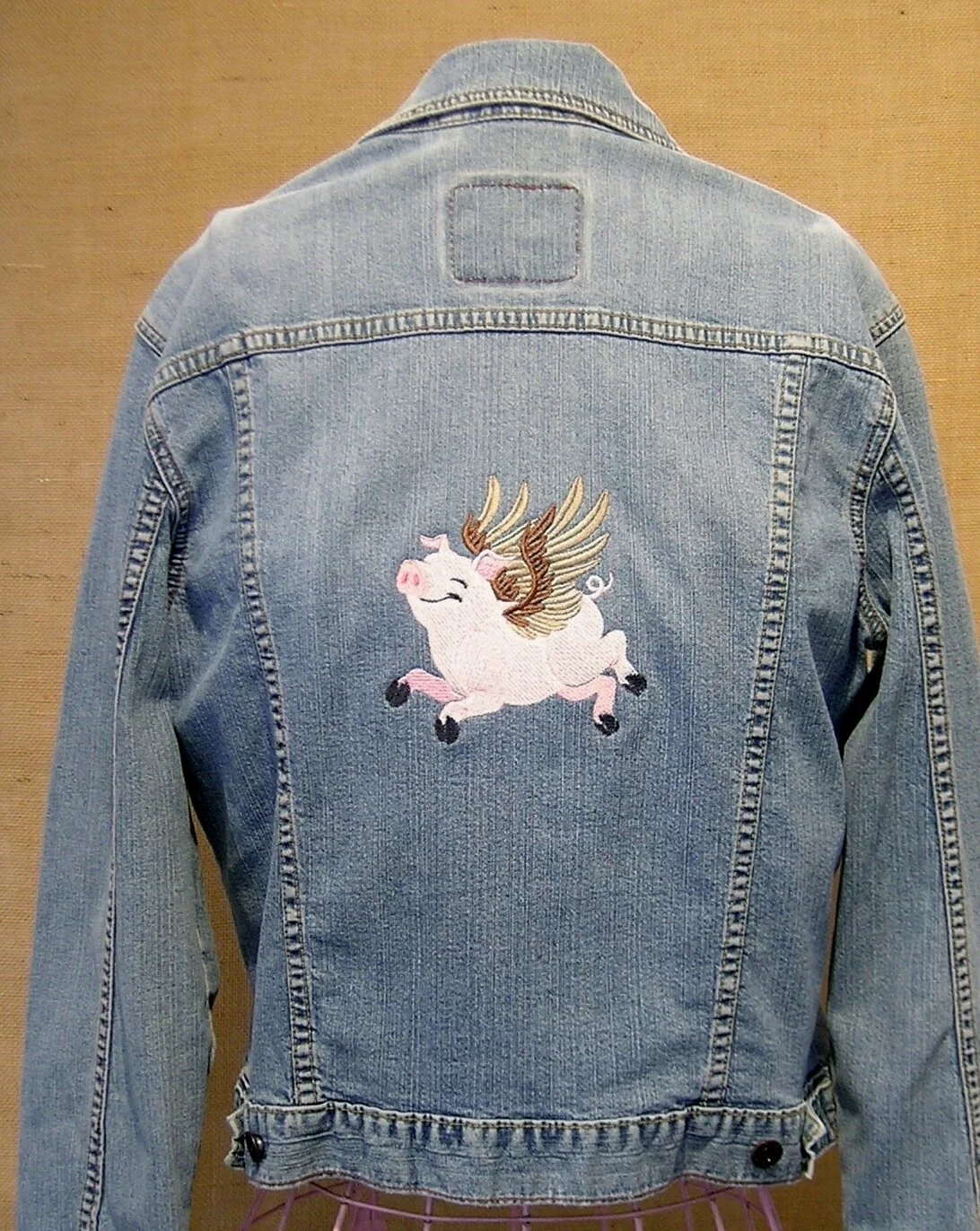 denim rhinestone jacket