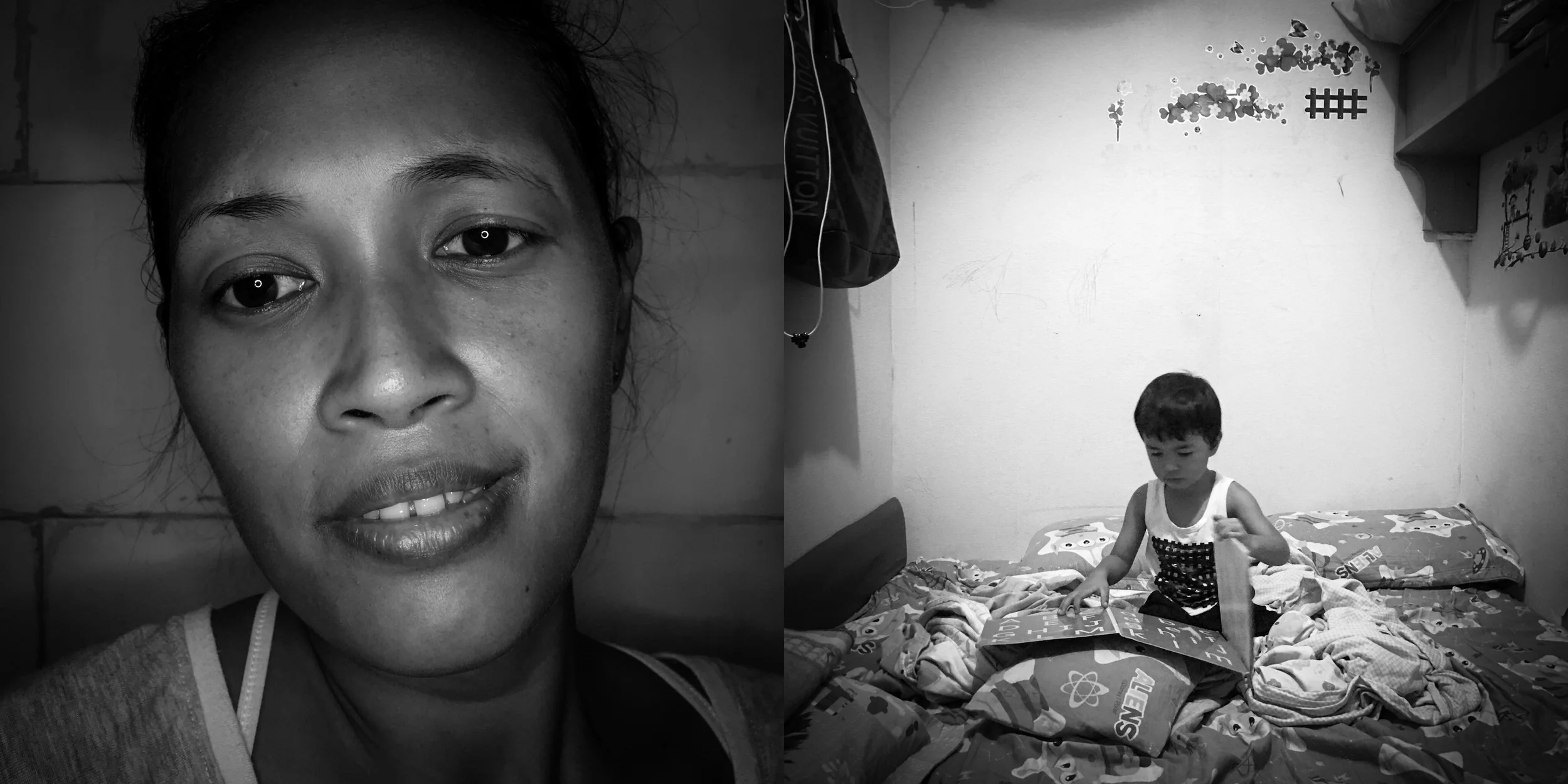 Khosidatun and her son three-year-old Aayan Danish Mehmood in their 100 square foot home her and her husband pay CAN $590.00/month for. Khosidatun arrive in 2006 as a domestic worker got became pregnant and was fired and she has spent the last three years trying to get residency. (John Lehmann/The Globe and Mail)
