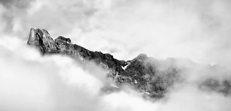 Above the Ice Fields (black & white)