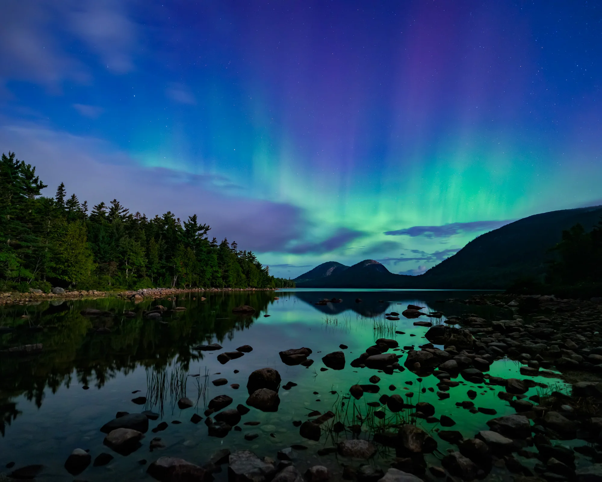 Moonlit Aurora Acadia Photo Safari Acadia National Park Photograhy