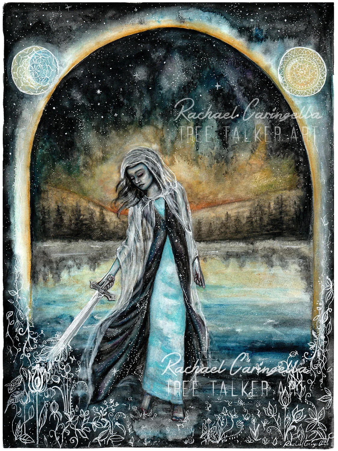 Warrior Mixed Media Painting by Rachael Caringella | Tree Talker Art