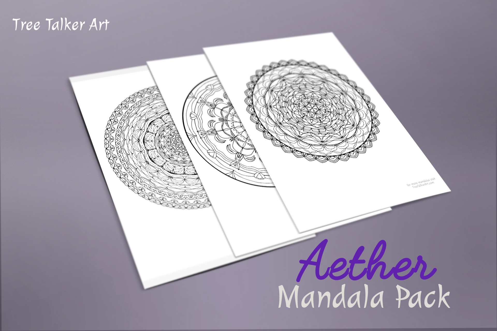 Aether Downloadable Mandala Meditation Pack | Tree Talker Art