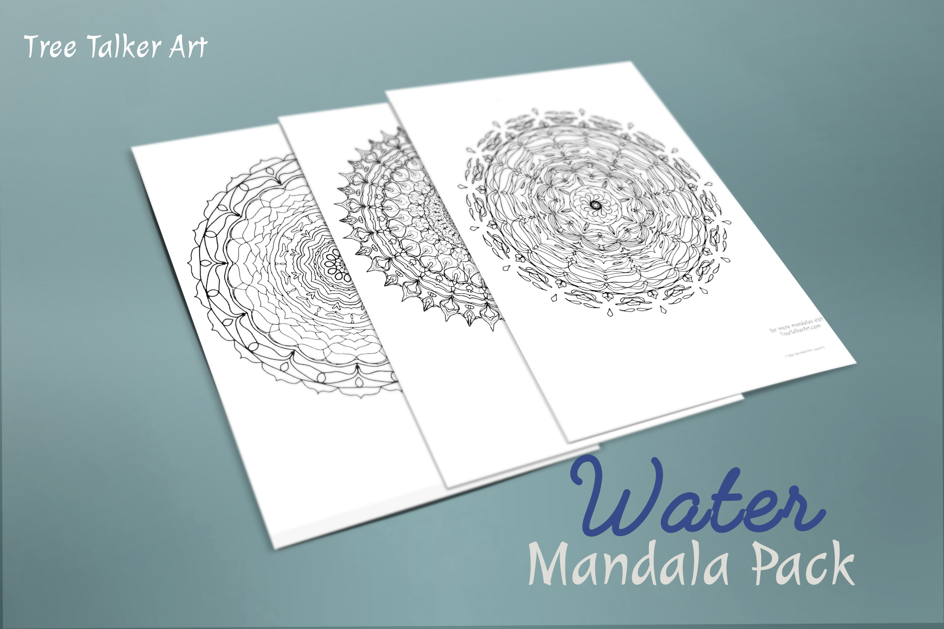 Water Downloadable Mandala Meditation Pack | Tree Talker Art